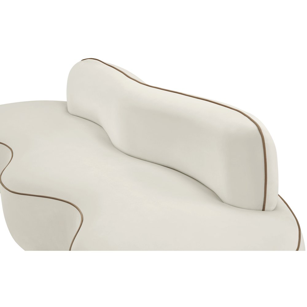 Swerve 100" Cream Velvet Upholstered Sofa