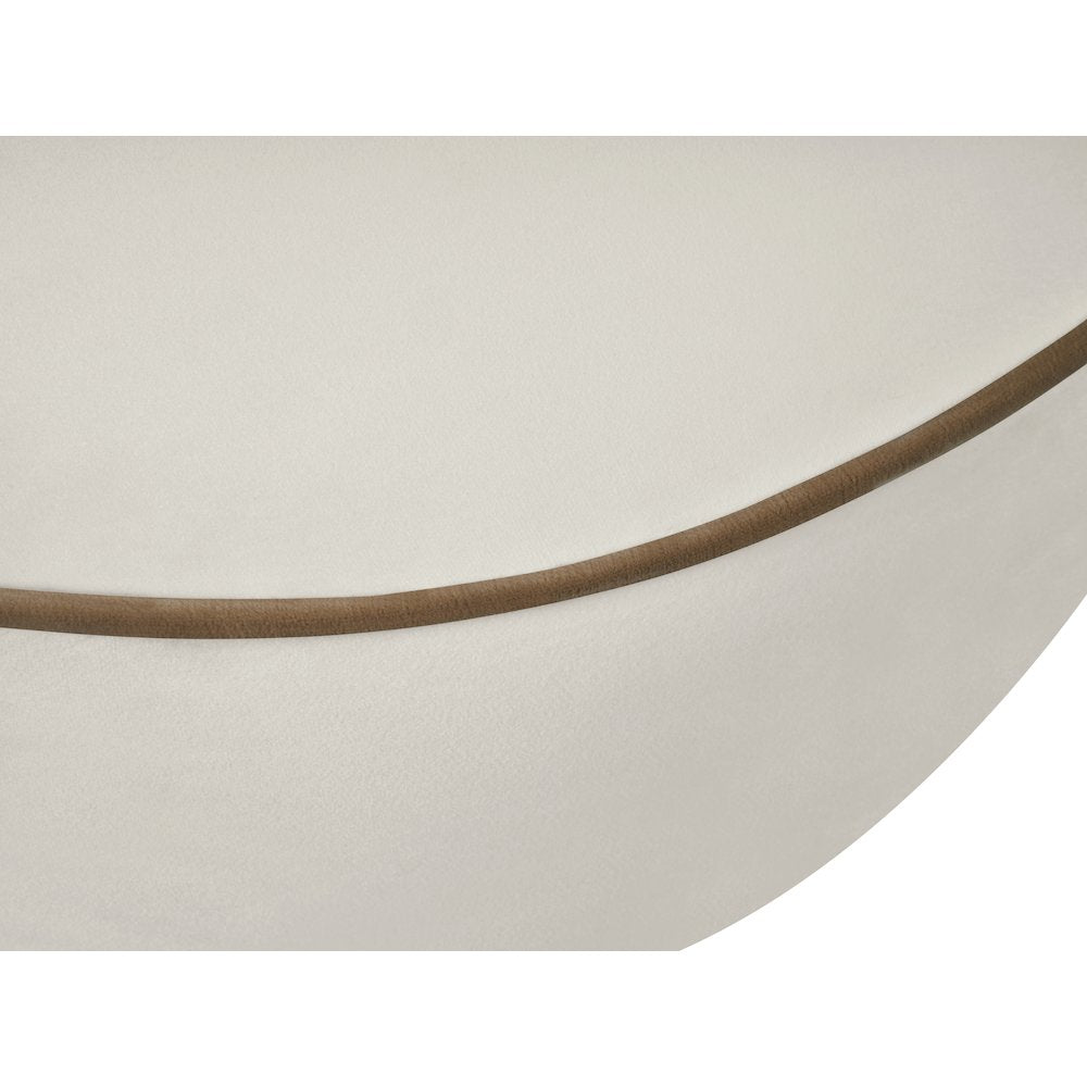 Swerve 100" Cream Velvet Upholstered Sofa