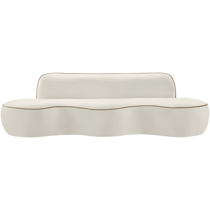 Swerve 100" Cream Velvet Upholstered Sofa