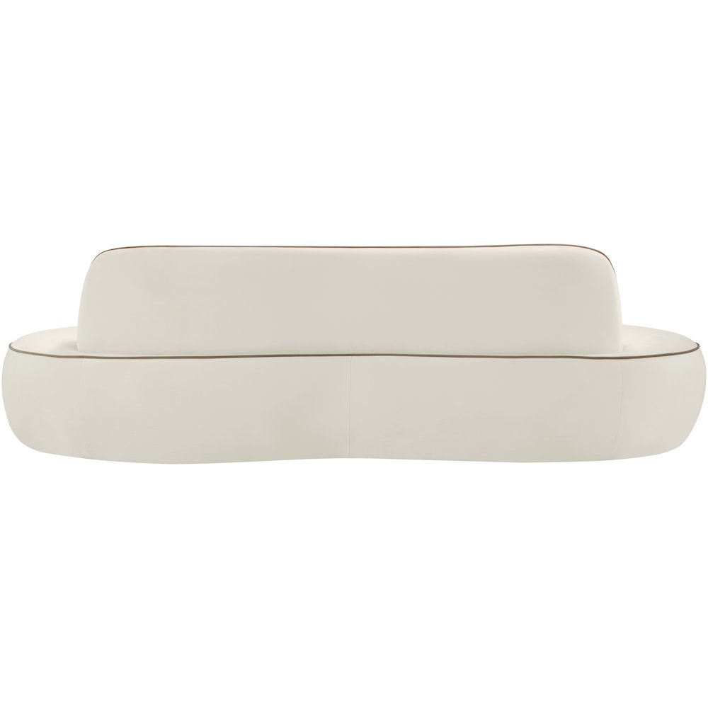 Swerve 100" Cream Velvet Upholstered Sofa