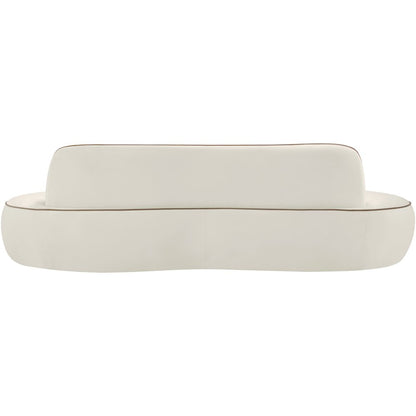 Swerve 100" Cream Velvet Upholstered Sofa