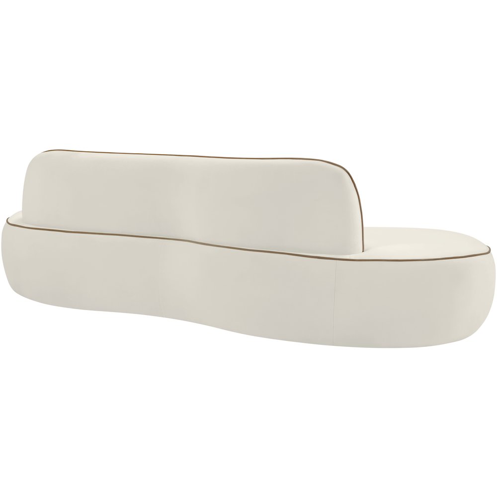 Swerve 100" Cream Velvet Upholstered Sofa