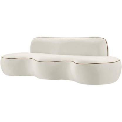 Swerve 100" Cream Velvet Upholstered Sofa