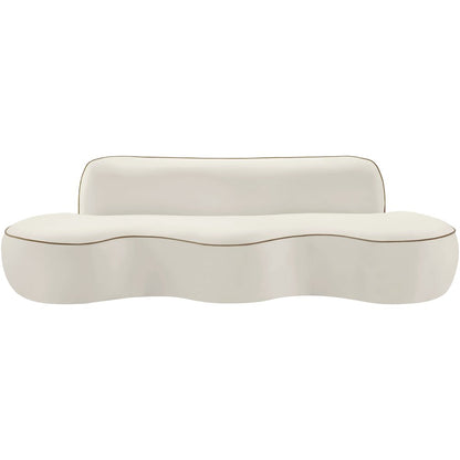 Swerve 100" Cream Velvet Upholstered Sofa