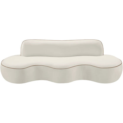 Swerve 100" Cream Velvet Upholstered Sofa