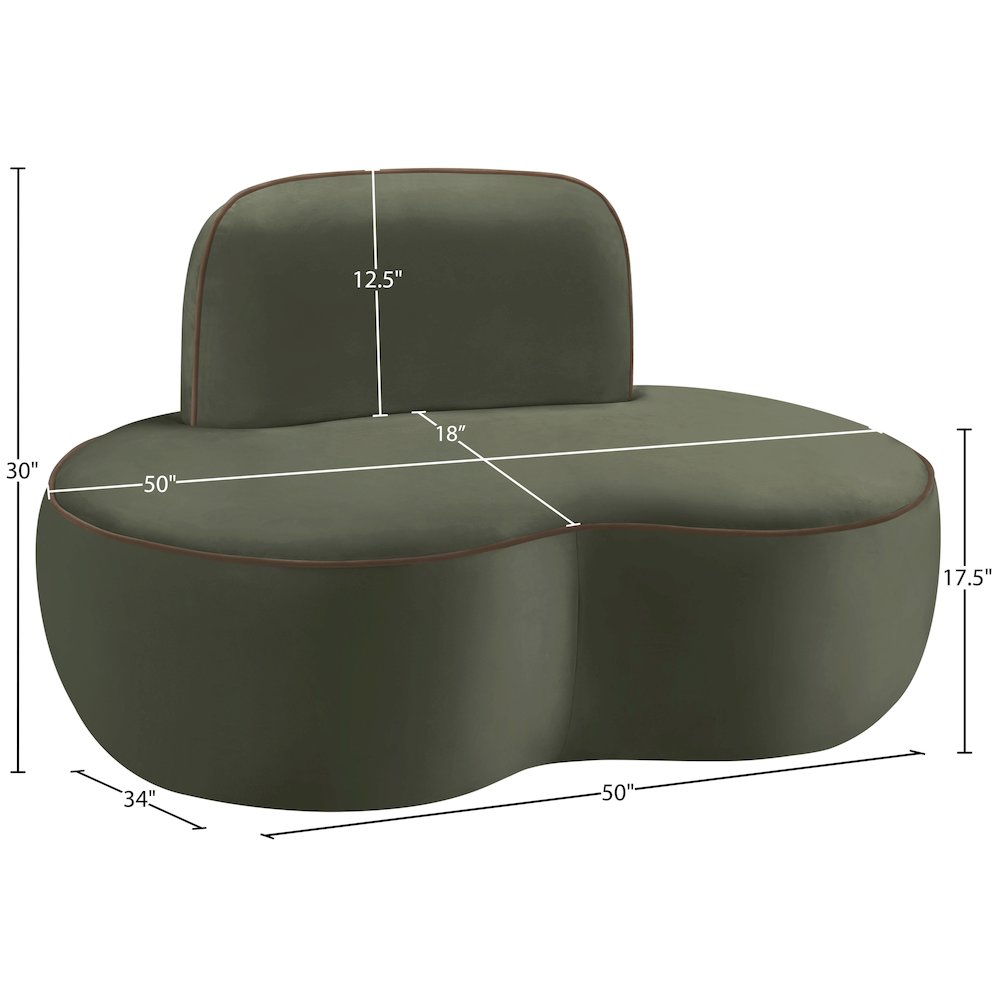 Swerve Green Velvet Upholstered Chair