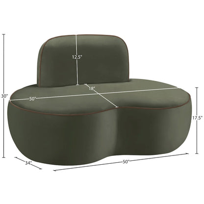 Swerve Green Velvet Upholstered Chair