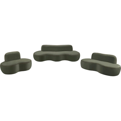 Swerve Green Velvet Upholstered Chair