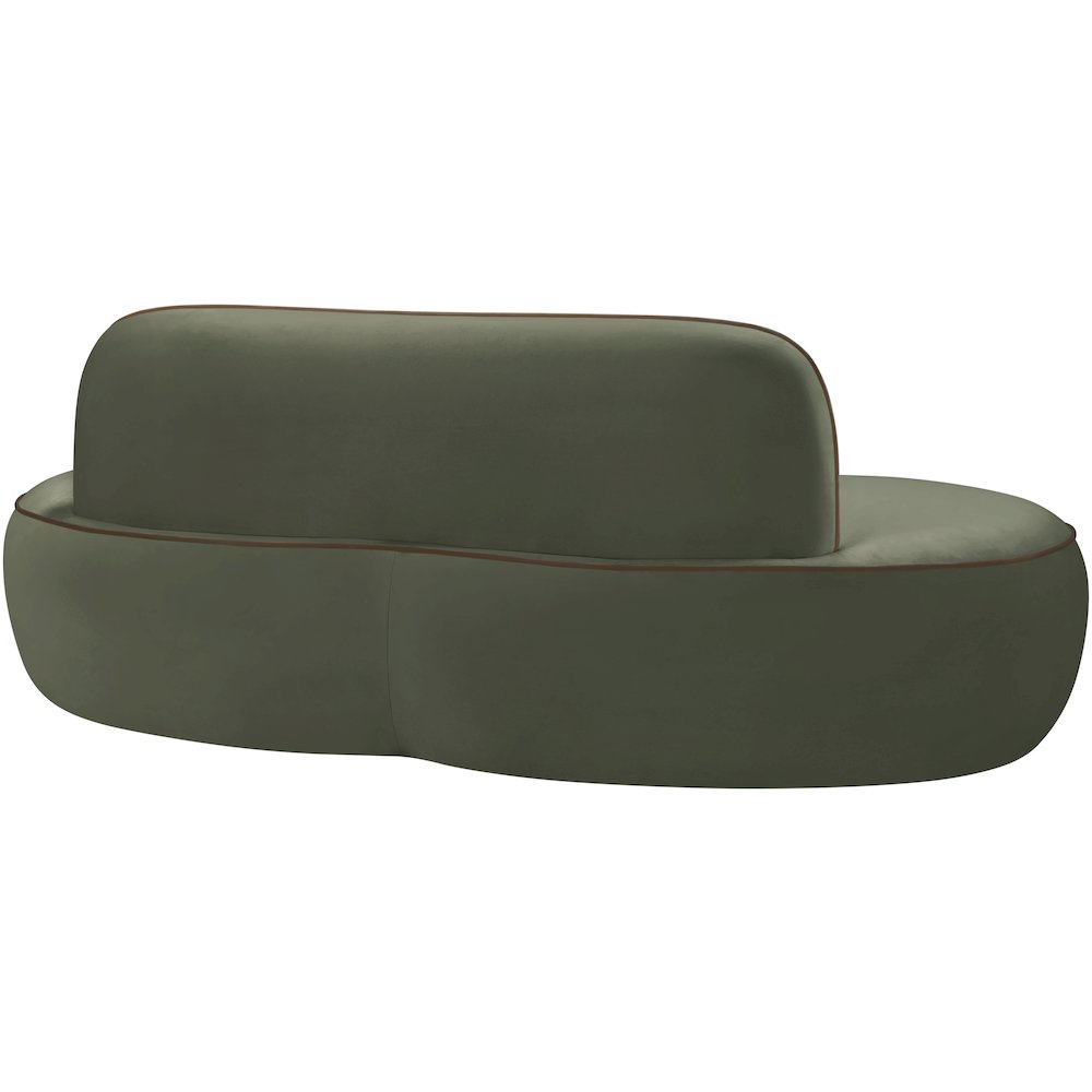 Swerve 77" Green Velvet Upholstered Loveseat