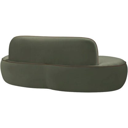 Swerve 77" Green Velvet Upholstered Loveseat