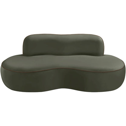 Swerve 77" Green Velvet Upholstered Loveseat