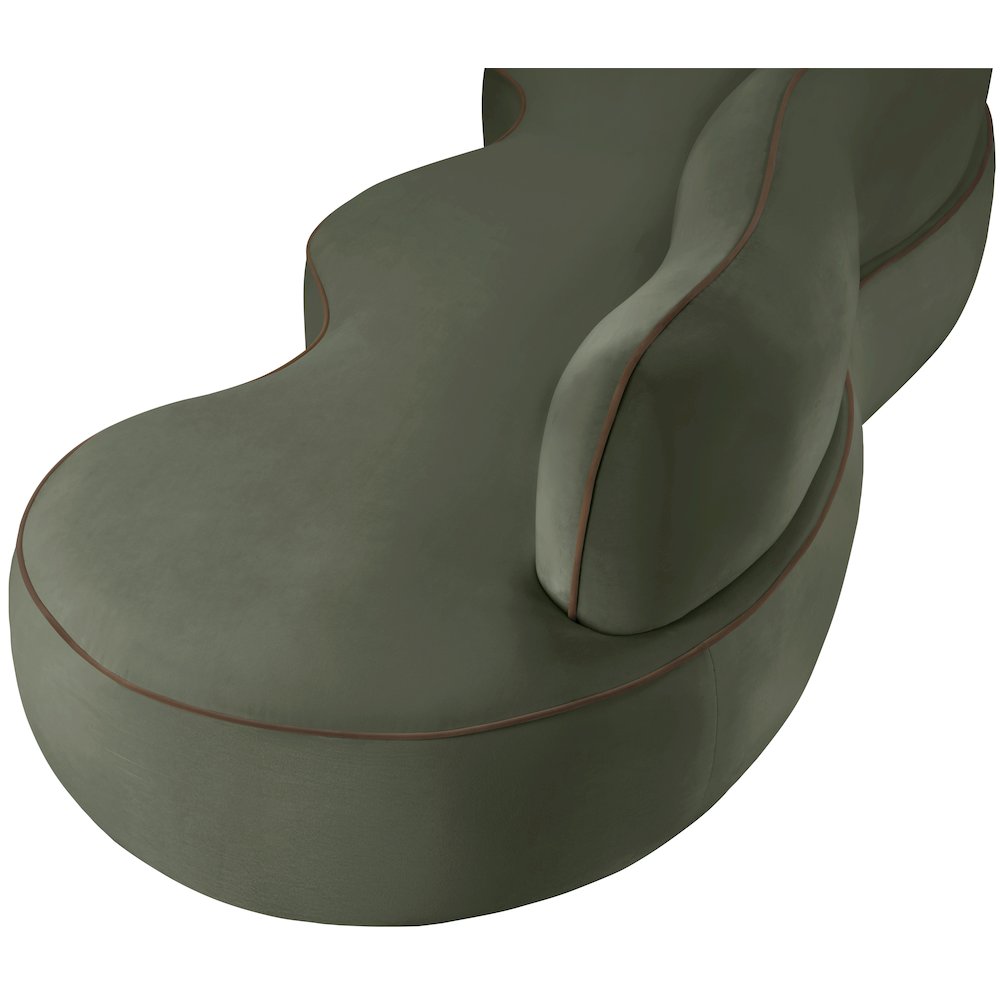 Swerve 100" Green Velvet Upholstered Sofa