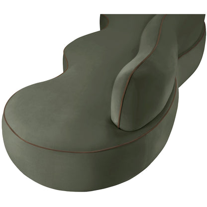 Swerve 100" Green Velvet Upholstered Sofa