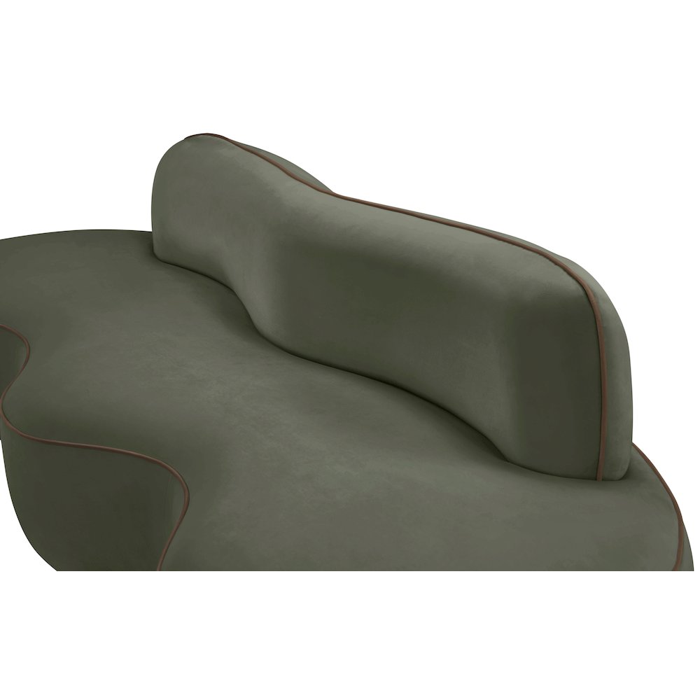 Swerve 100" Green Velvet Upholstered Sofa