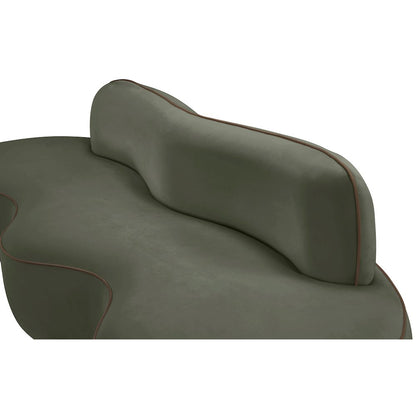 Swerve 100" Green Velvet Upholstered Sofa