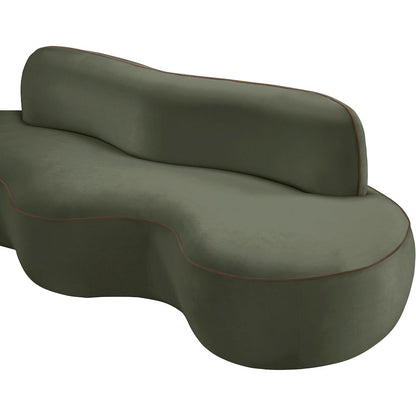 Swerve 100" Green Velvet Upholstered Sofa