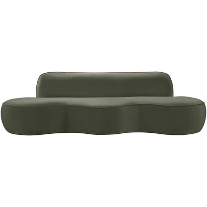 Swerve 100" Green Velvet Upholstered Sofa