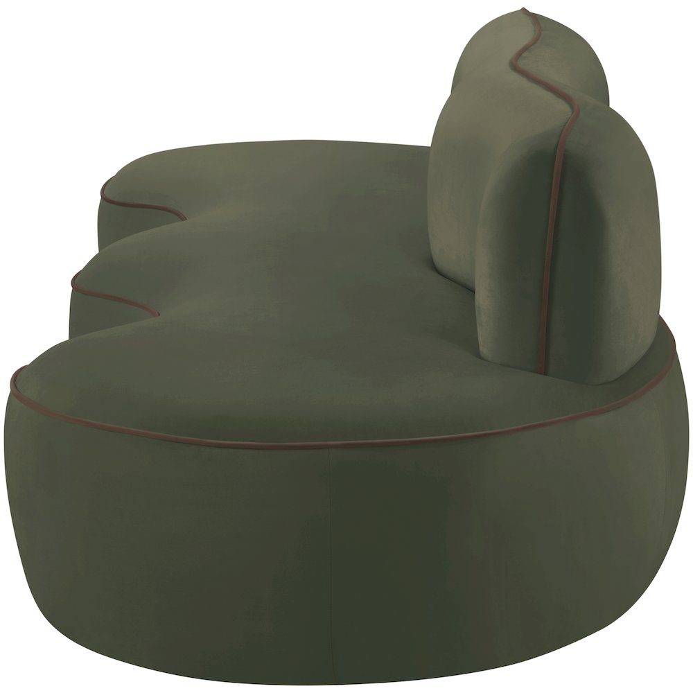 Swerve 100" Green Velvet Upholstered Sofa