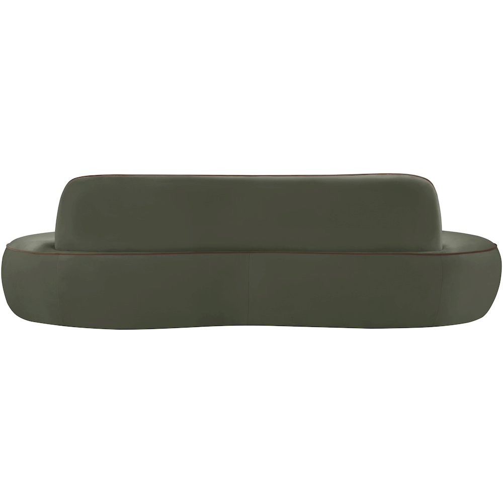 Swerve 100" Green Velvet Upholstered Sofa