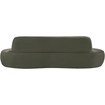 Swerve 100" Green Velvet Upholstered Sofa