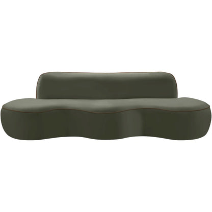 Swerve 100" Green Velvet Upholstered Sofa