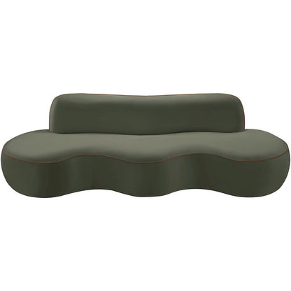 Swerve 100" Green Velvet Upholstered Sofa