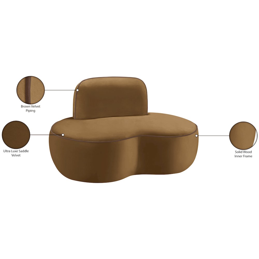 Swerve Saddle Velvet Upholstered Chair