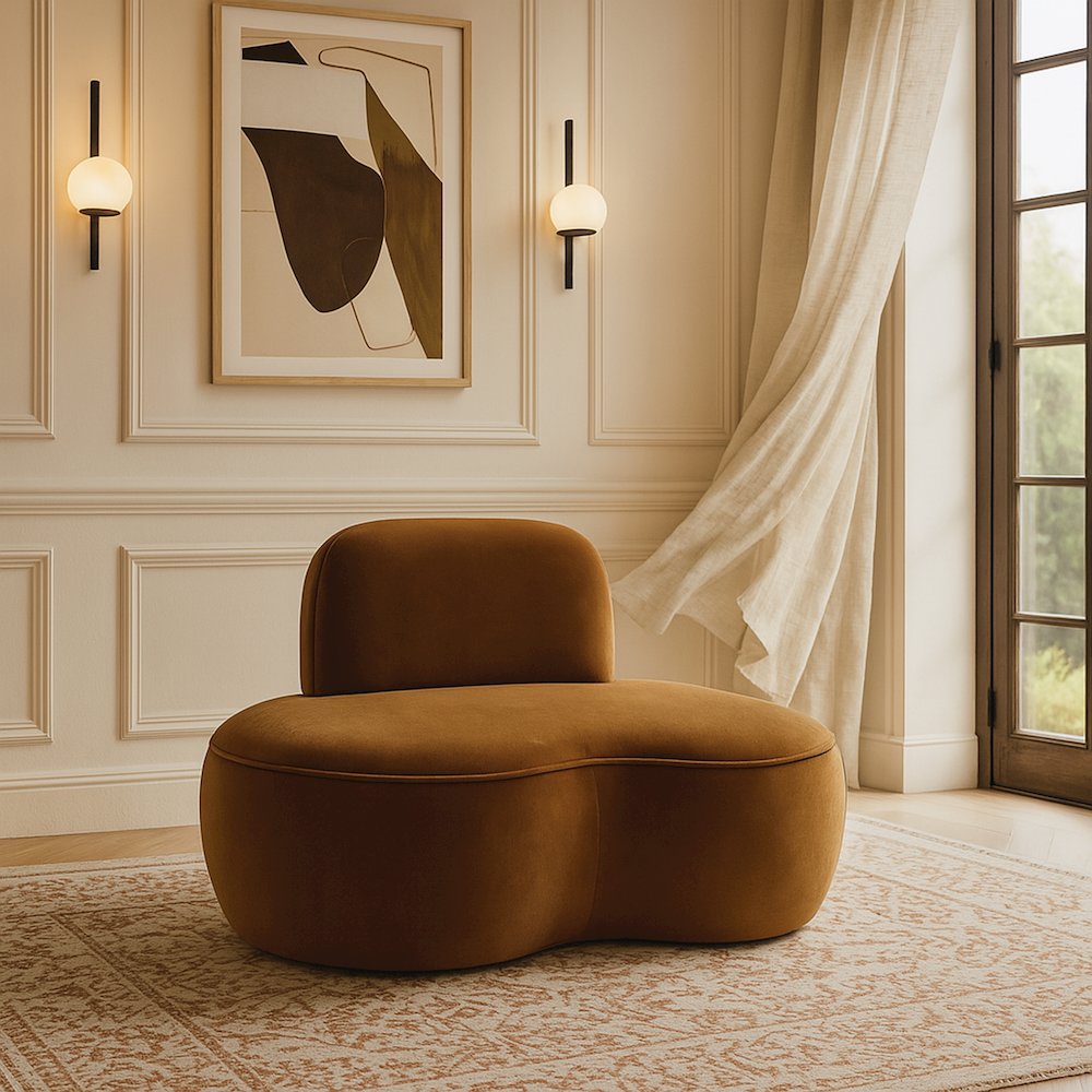 Swerve Saddle Velvet Upholstered Chair