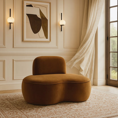 Swerve Saddle Velvet Upholstered Chair