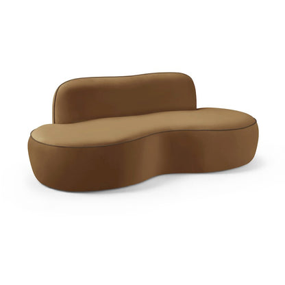 Swerve 77" Saddle Velvet Upholstered Loveseat