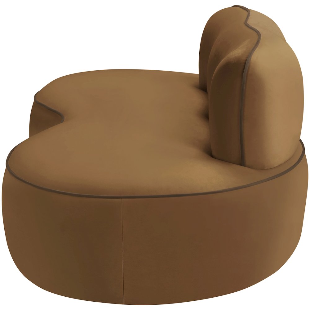 Swerve 77" Saddle Velvet Upholstered Loveseat