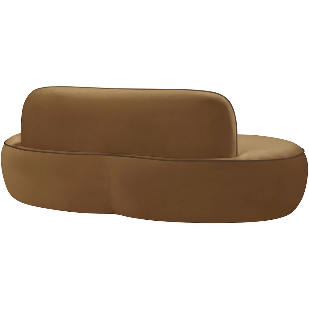 Swerve 77" Saddle Velvet Upholstered Loveseat