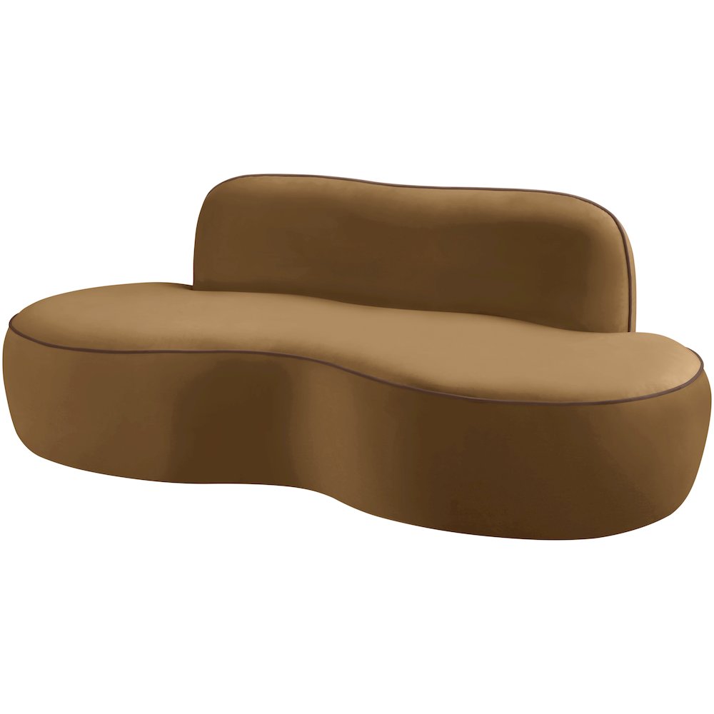Swerve 77" Saddle Velvet Upholstered Loveseat