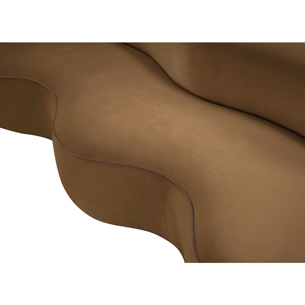 Swerve 100" Saddle Velvet Upholstered Sofa