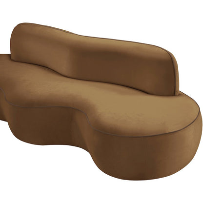 Swerve 100" Saddle Velvet Upholstered Sofa