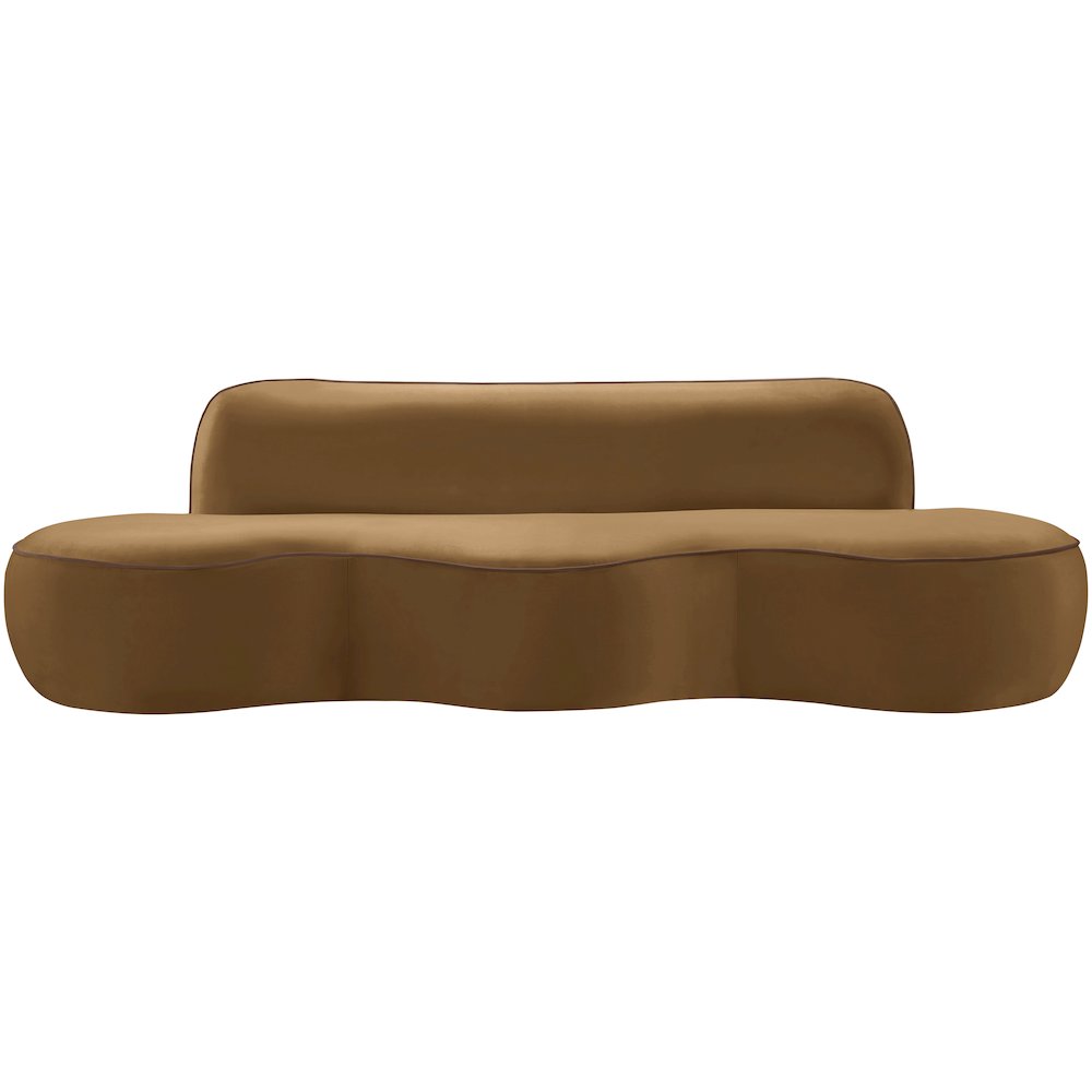 Swerve 100" Saddle Velvet Upholstered Sofa