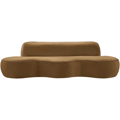 Swerve 100" Saddle Velvet Upholstered Sofa