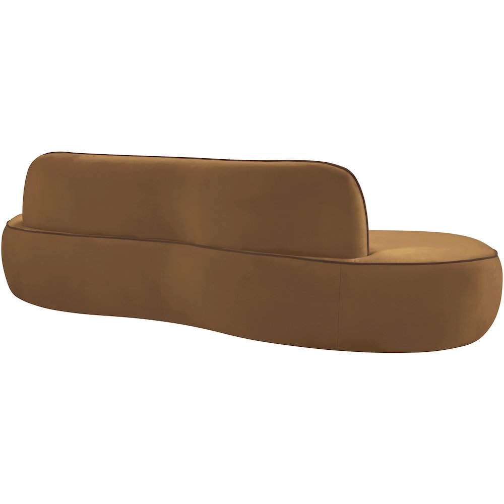 Swerve 100" Saddle Velvet Upholstered Sofa