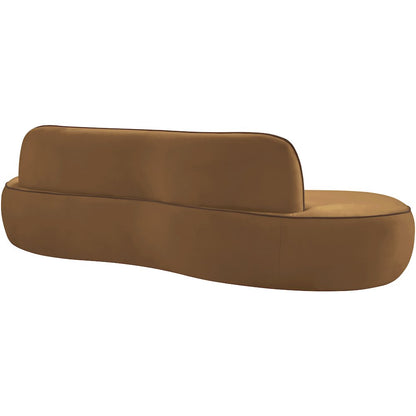 Swerve 100" Saddle Velvet Upholstered Sofa