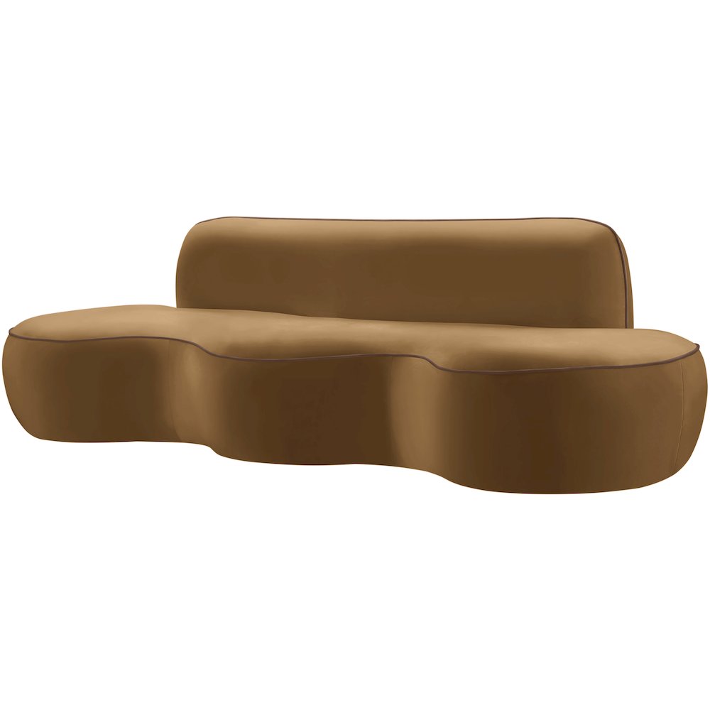 Swerve 100" Saddle Velvet Upholstered Sofa