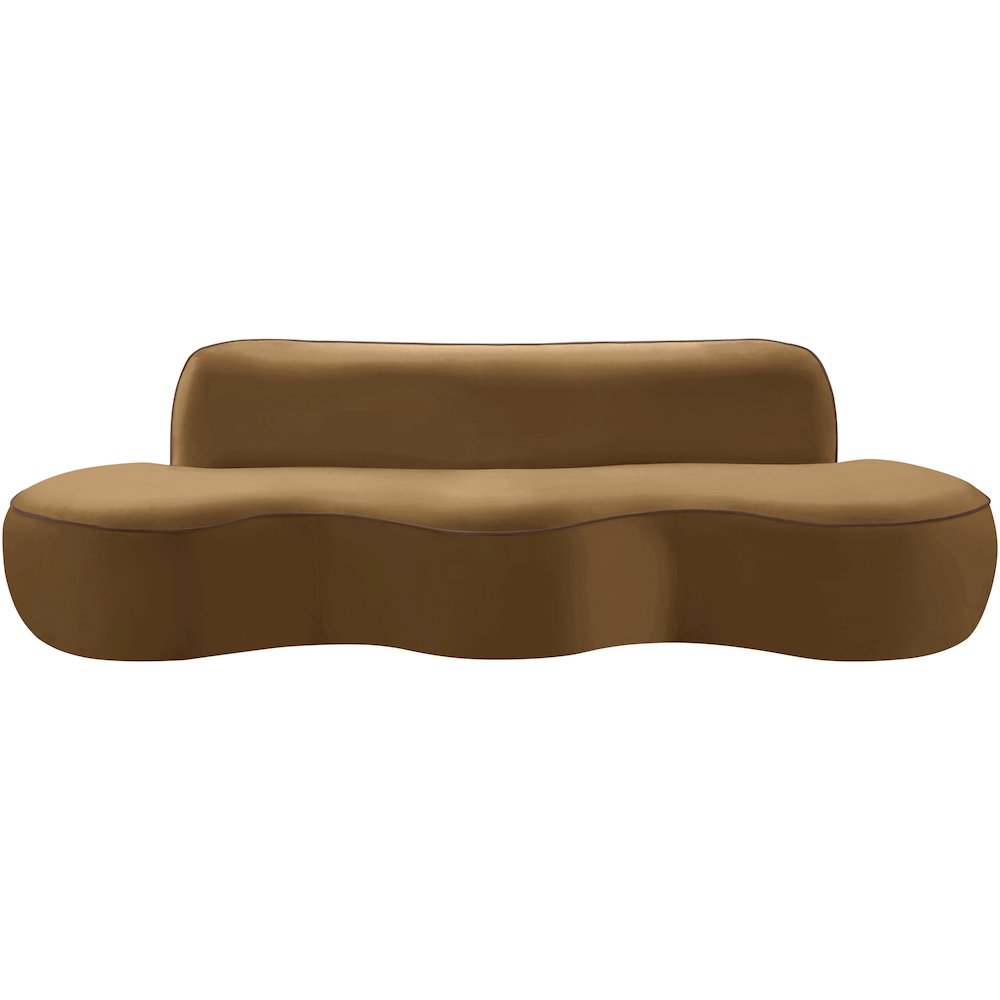 Swerve 100" Saddle Velvet Upholstered Sofa