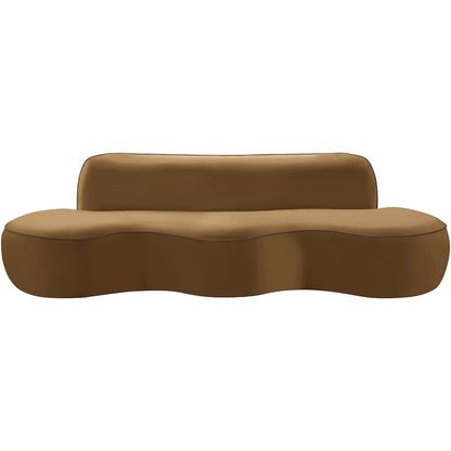 Swerve 100" Saddle Velvet Upholstered Sofa