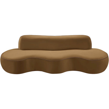Swerve 100" Saddle Velvet Upholstered Sofa