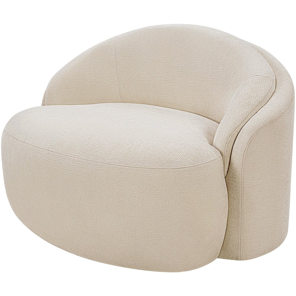 Caspian Beige Chenille Fabric Upholstered Chair