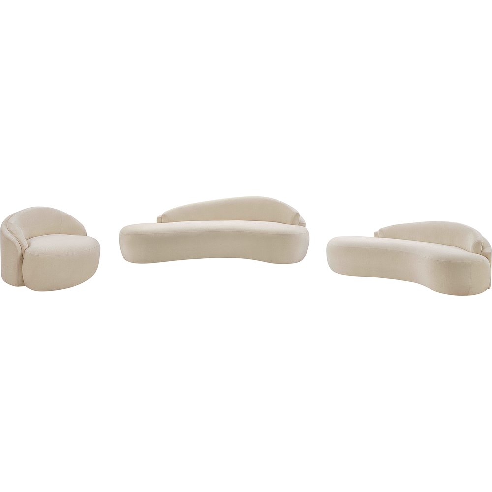 Caspian Beige Chenille Fabric Upholstered Chair