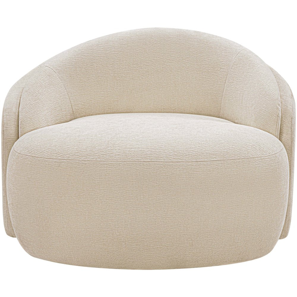 Caspian Beige Chenille Fabric Upholstered Chair