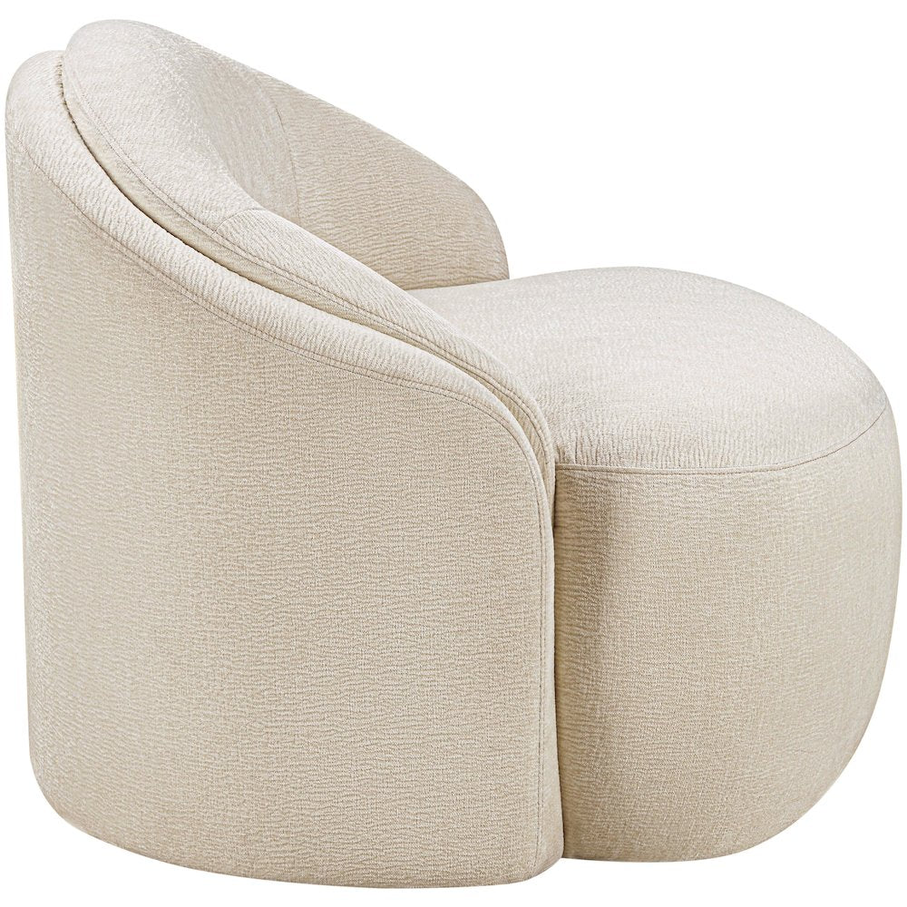 Caspian Beige Chenille Fabric Upholstered Chair