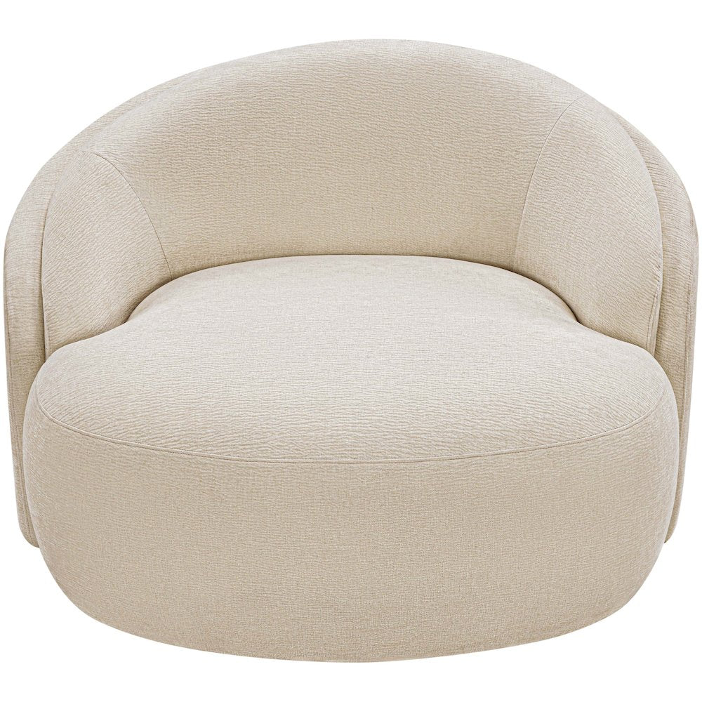 Caspian Beige Chenille Fabric Upholstered Chair