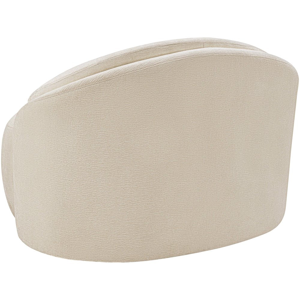Caspian Beige Chenille Fabric Upholstered Chair