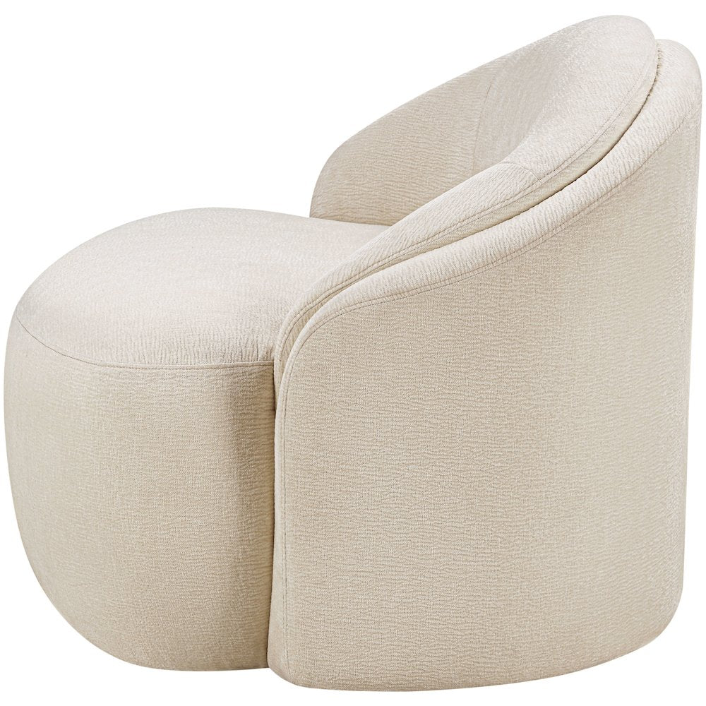 Caspian Beige Chenille Fabric Upholstered Chair